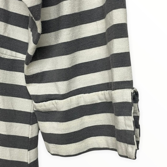 HORNY Toad Keyboard Dress Grey White Stripe Stretch Knit High Low Midi Dress, M - Picture 4 of 8